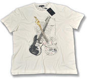 View Item Ben Sherman Rock Guitars T Shirt Cream Plus Size 